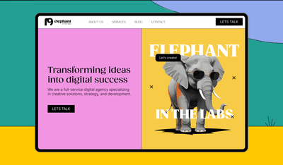 Digital Agency Website｜Website Design｜Elephant in the labs - Branding & Positionering