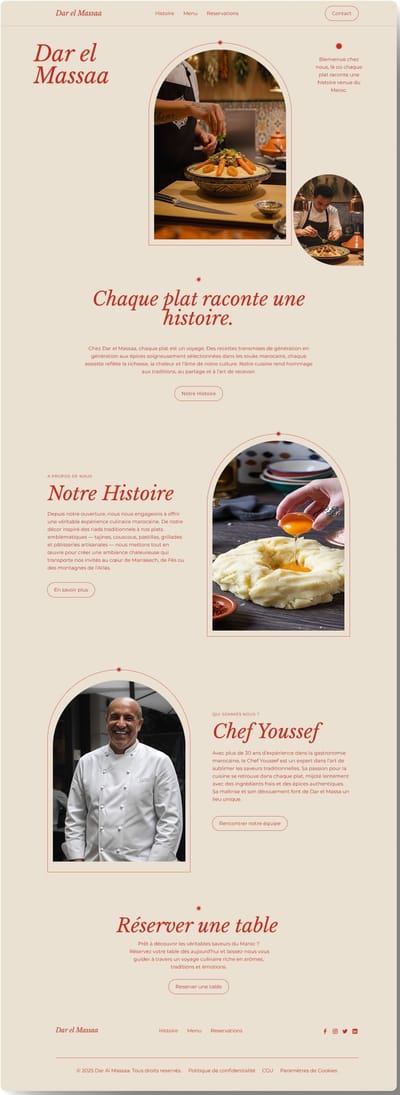 Site vitrine WordPress pour restaurant Dar el Massaa - Application mobile