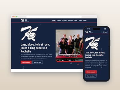 Site du groupe K5, jazz, blues, folk et rock à La Rochelle - Application mobile