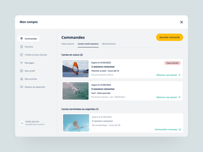 Un espace client dédié aux activités outdoor - Usabilidad (UX/UI)