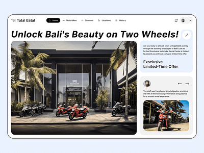 Website design for Bali Motorcycle Rental Center - Website Creatie