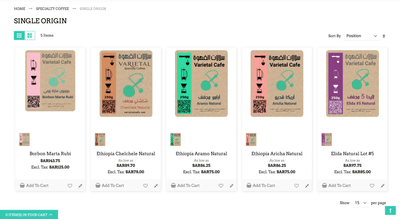 Varietal Cafe - E-commerce