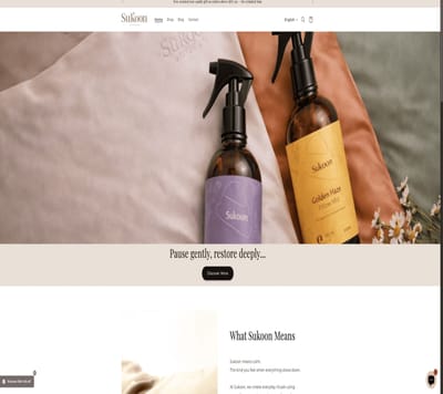 Sukoon Rituals Website - Creación de Sitios Web