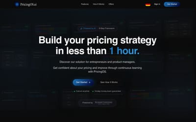 PricingOS — Stratégie de prix par IA (SaaS) - Création de site internet