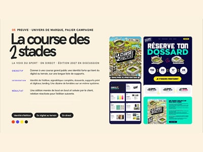 La Course des 2 Stades - identité d'édition et campagne 2026 - Identité Graphique