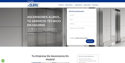 Diseño web empresa ascensores - Creación de Sitios Web