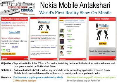 WORLD'S FIRST REALITY SHOW ON MOBILE - Advertising