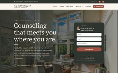 Counseling practice website for Step By Step Support - Website Creatie