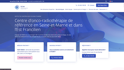Institut de cancerologie de Seine et Marne - Création de site internet