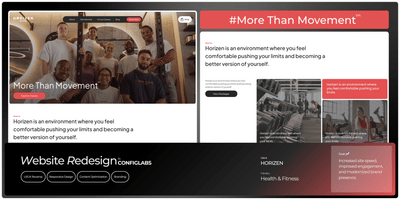 Horizen Gym – Premium Fitness Website Redesign - Ergonomia (UX/UI)