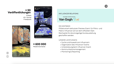 Pressearbeit für Van Gogh Alive in Frankfurt - Relations publiques (RP)