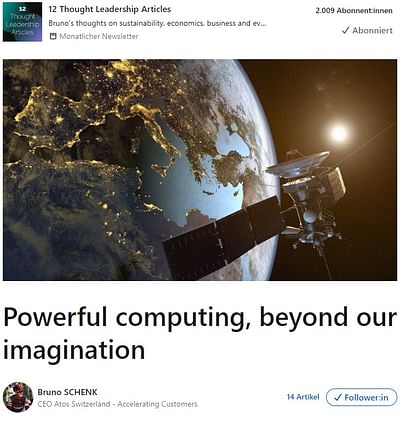 CEO-Positionierung für Atos Schweiz - Social Media