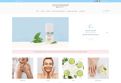 Cocooning: E-commerce pour cosmétiques naturels - Webseitengestaltung