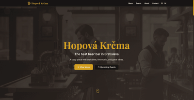 Website for Pub Hopova - Webseitengestaltung