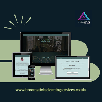 Broomsticks cleaning & home services website and logo - Website Creation