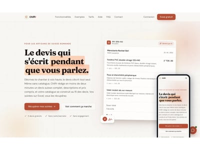 Chiffr : un devis d'artisan dicté à la voix, prêt en 2 minutes - Künstliche Intelligenz
