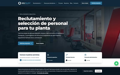 Indu Talent — Web de reclutamiento industrial para el Bajío - Aplicación Web
