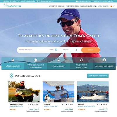 Plataforma Web de Alquiler de Barcos de Pesca - Website Creation