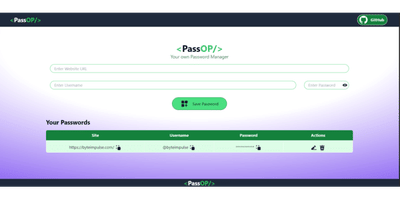 Project Password Manager - Web Application