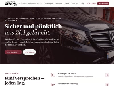 Fahrservice Weiß – Krankenfahrten & Transfer - Website Creation