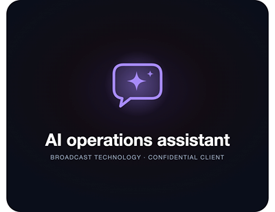 AI operations assistant for a broadcast technology company - Web Application