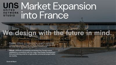 UNStudio Market Expansion into France - Bedrijfscommunicatie