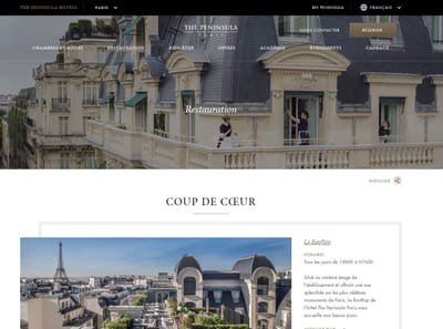 The Peninsula - Création de site internet