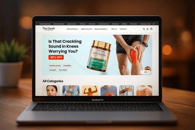 Shopify Website Design for TheCuren – Premium Supplement Brand - Estrategia digital