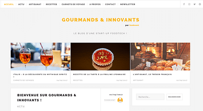 Création du blog Gourmands & Innovants - Creazione di siti web