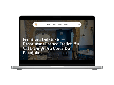 Site web du restaurant italien Frontiera Del Gusto au Val d'Oingt - Création de site internet