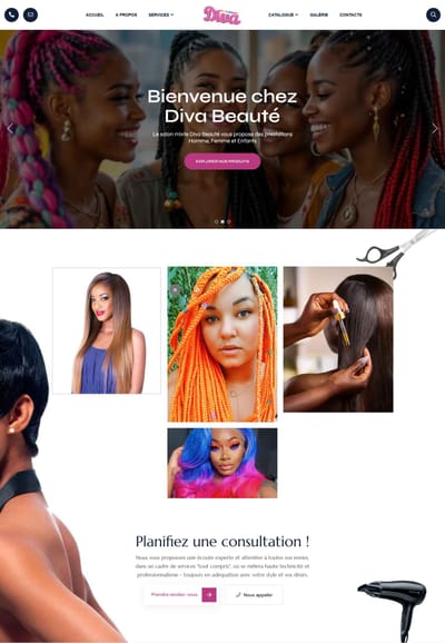 Réalisation du site internet de Diva Beauté - Grafikdesign