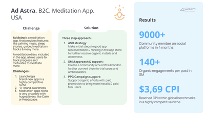 Ad Astra | B2С. Meditation App. USA - Online Advertising