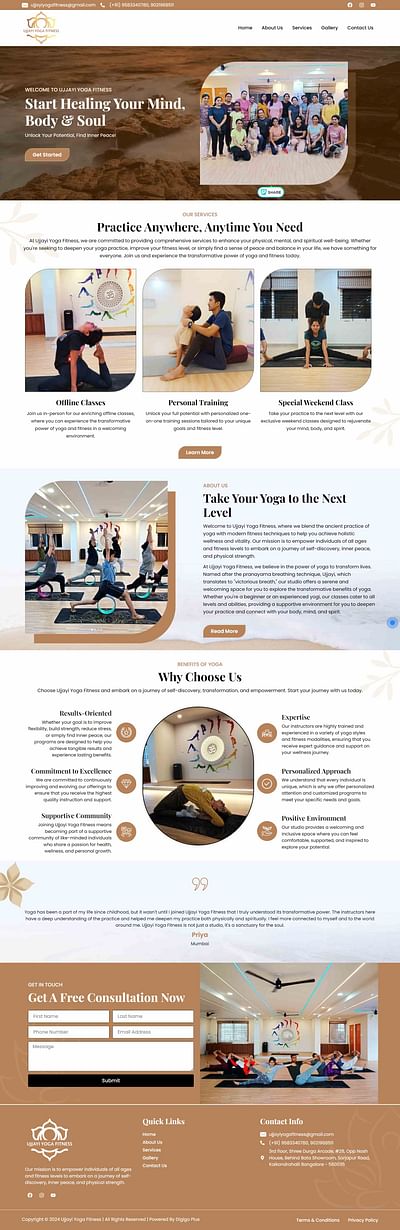 Yoga website - Website Creation