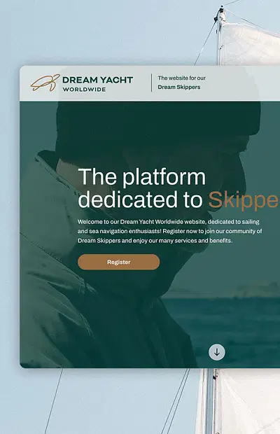 Plateforme de Skipper Dream Yacht Worldwide - Création de site internet