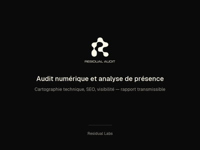 Residual Audit — audit numérique et analyse de présence - Artificial Intelligence