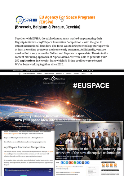 European Commission Campaign: MyEUSpace Competition - Reclame