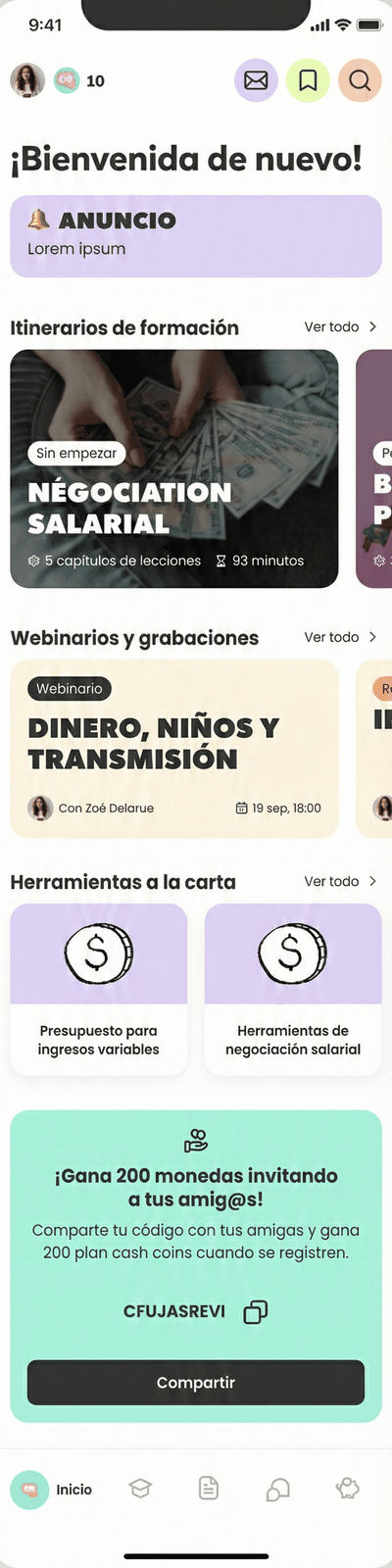 Plan Cash | App innovadora de educación financiera para mujeres - App móvil