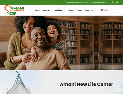 Amani New Life Centre Website Design & Development - Website Creatie