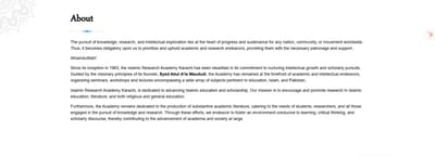 Islamic Research – Scholarly & Educational Web Presence Enhancement - Webanwendung