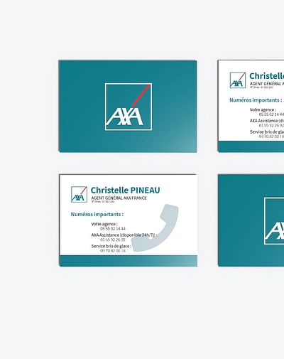 Carte de visite et brochure pour une agence AXA - Diseño Gráfico