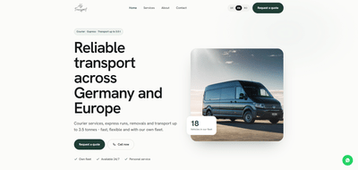 Brand, website and a driver shift & mileage app - Website Creatie