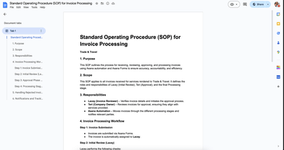 Project Management SOP - Product Management