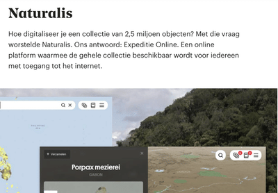 Naturalis: Expeditie Online - Ontwerp