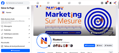 Gestion de page Facebook Numev - Social Media