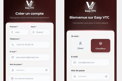 EasyVTC - Application de réservation VTC à gestion humaine - Application mobile