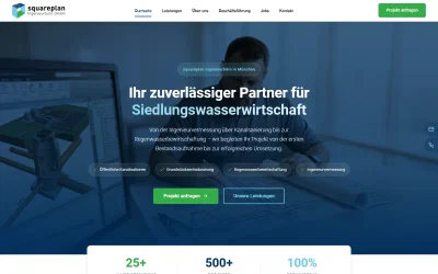 squareplan – Webdesign für ein Ingenieurbüro - Webseitengestaltung