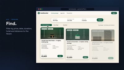 HalalBooker: Umrah booking marketplace (our own product) - Web Applicatie