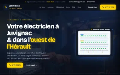 Serin Élec — site vitrine & SEO local pour un électricien - Social Media