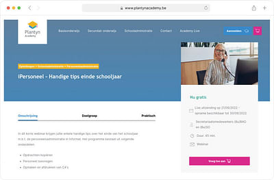 Plantyn Academy | Digitaal leerplatform - Création de site internet