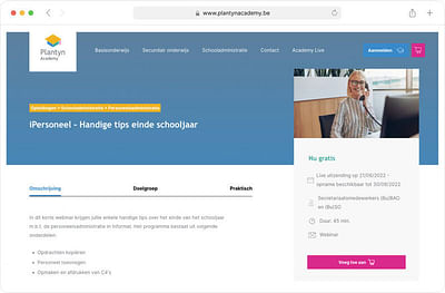 Plantyn Academy - Website Creatie